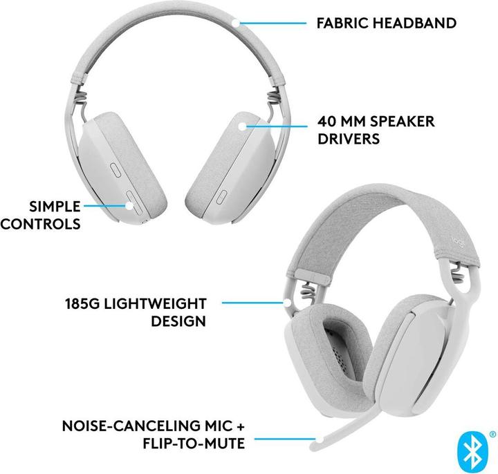 Actual product image Logitech Zone Vibe 100 (Wireless, USB-C, Google Meet, Microsoft teams, Zoom)