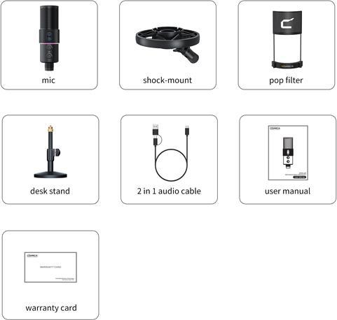 Immagine prodotto Comica Kit di microfoni USB a condensatore cardioide RGB
