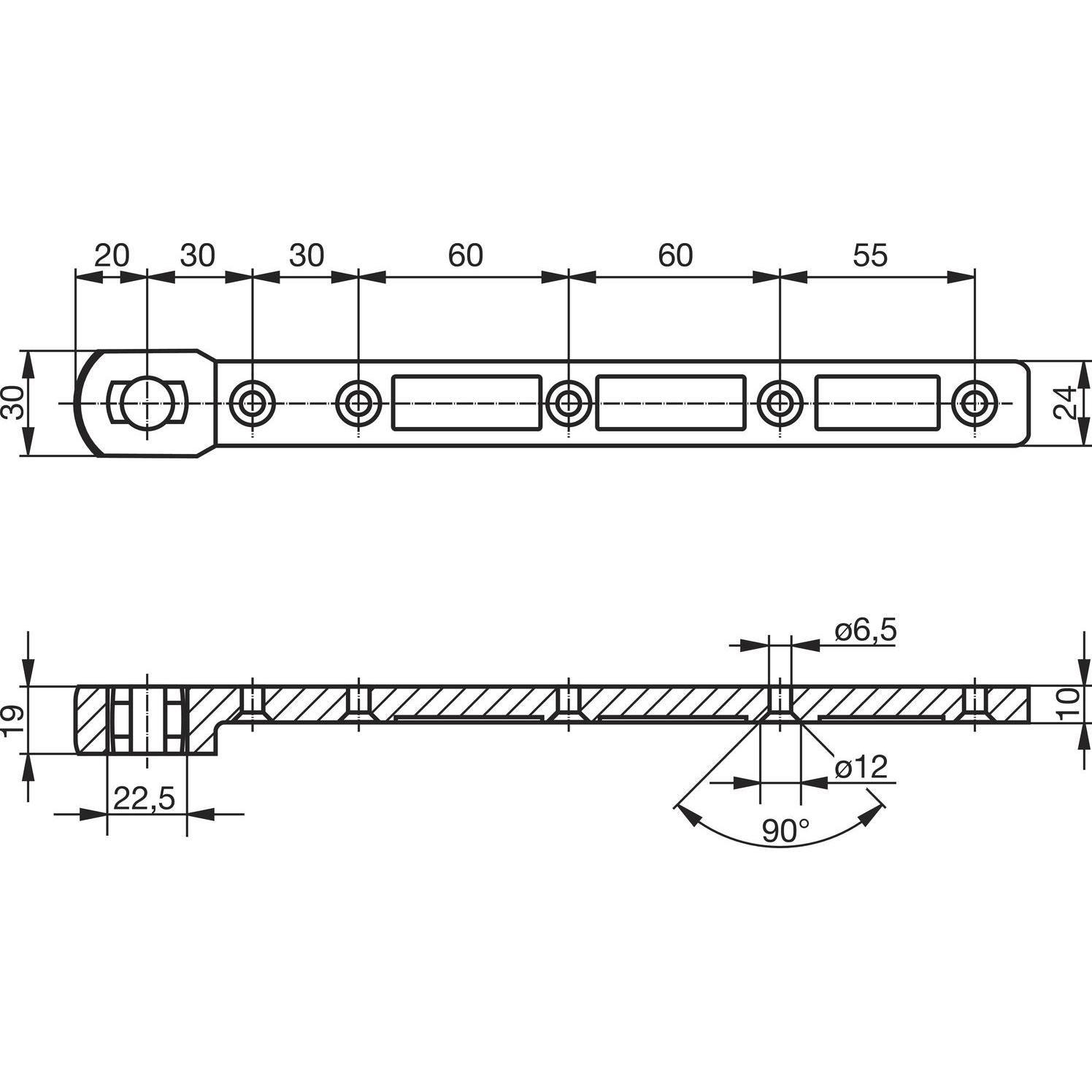 Geze, Türöffner + Türschliesser, Türschienen Modell C für Pendeltüren (Zimmertür, Eingangstür, Holztür, Balkontür)