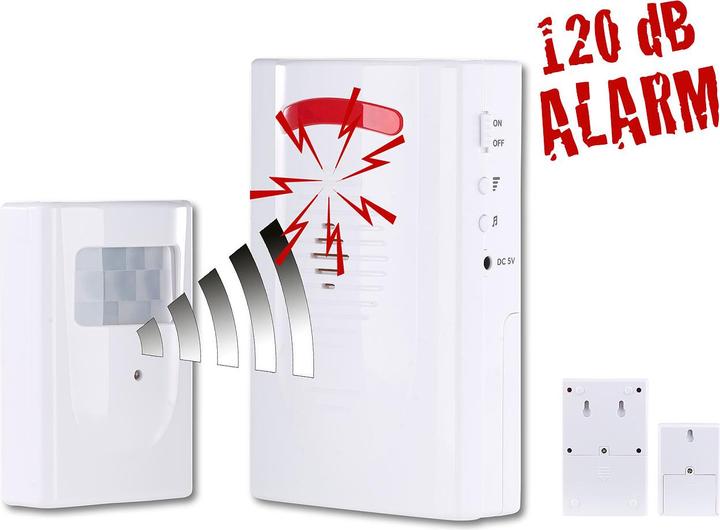 Actual product image VisorTech Wireless alarm siren with motion sensor, 115 dB, 120 m range