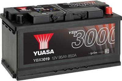 Yuasa Car battery SMF YBX3019 12 V 95 Ah T1 Cell layout 0 (12 V, 95 Ah, 850 A)