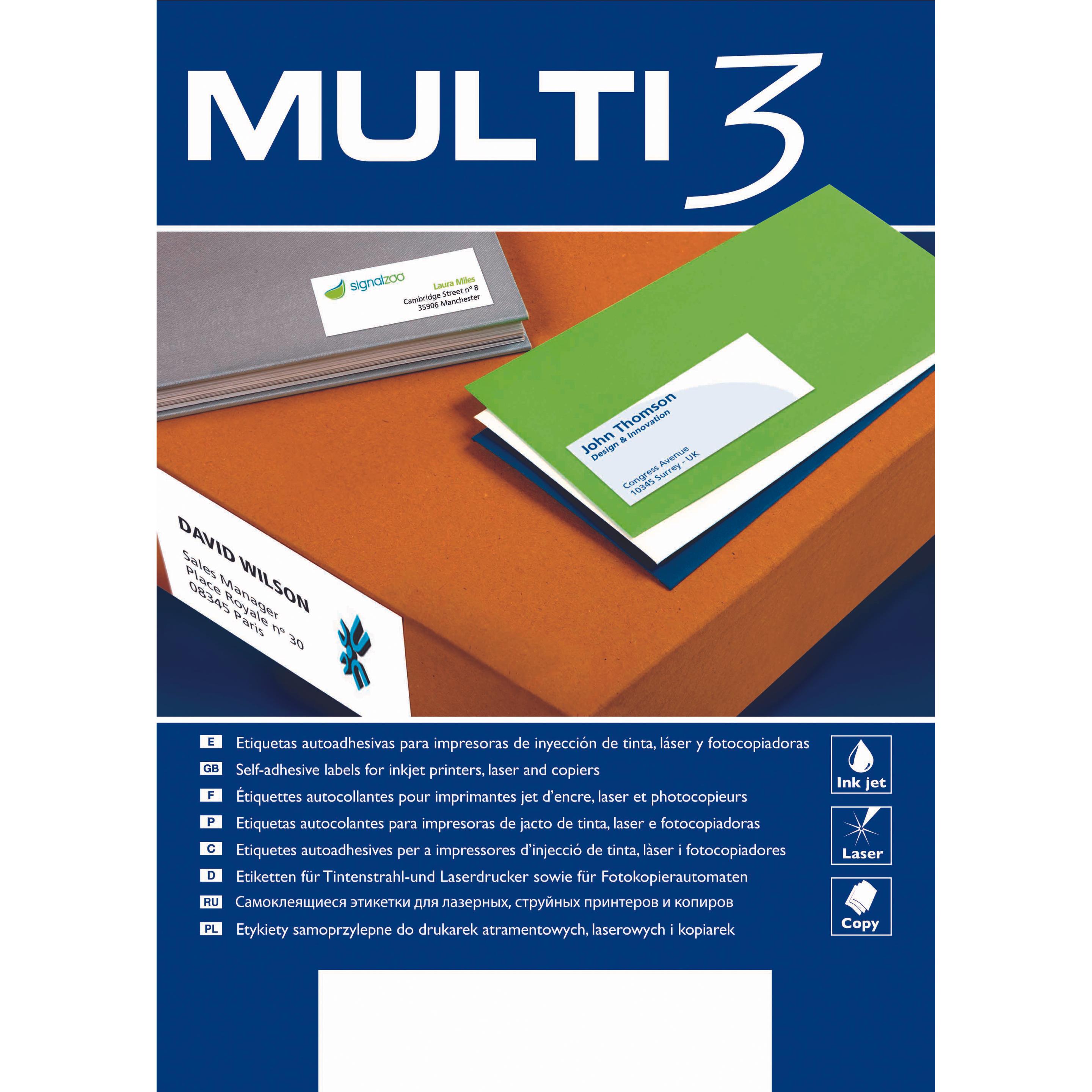 Multi, Etiketten, Universalschilder, 99,1x93,1mm, abgerundet, weiss