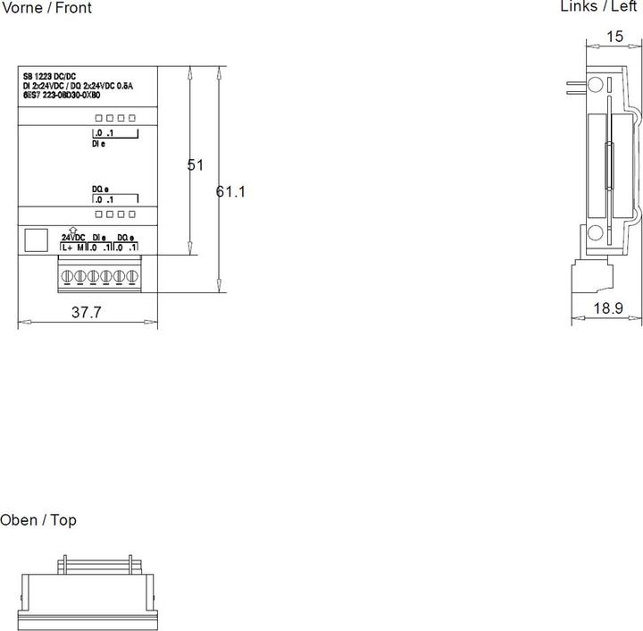Produktbild Siemens Simatic S7-1200 SB1223 2DE/2DA 24VDC