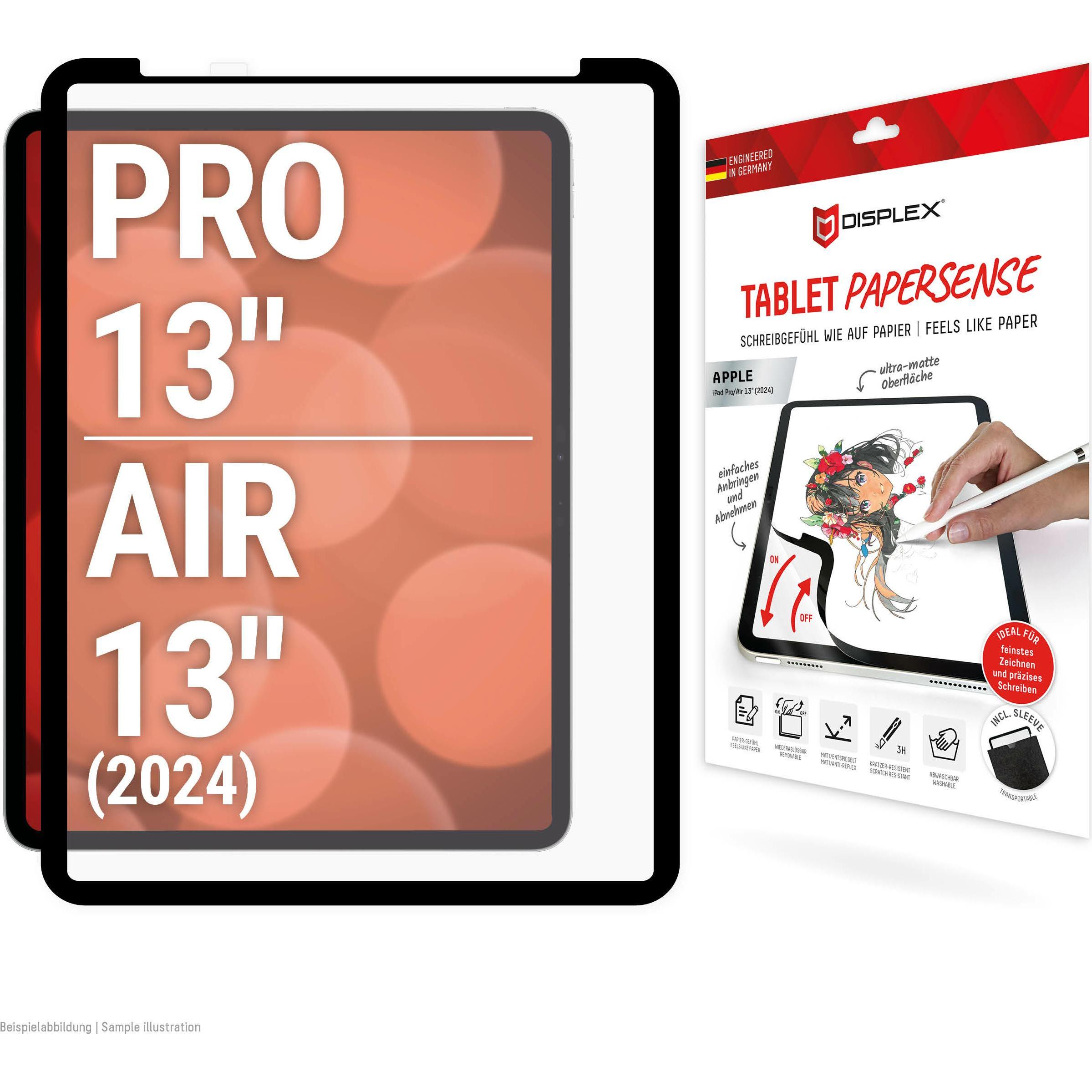 Displex Tablet Papersense, Tablet Paper Feeling Schutzfolie (1 Stück, iPad Pro 13 2024 (M4), iPad Air 13 2024 (M2)), Tab...