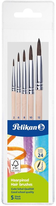 Immagine prodotto Pelikan Pennelli da colorare per la scuola, set iniziale con 5 pennelli per capelli