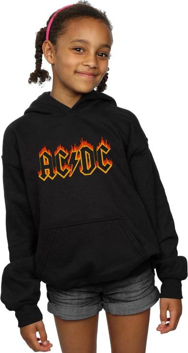 Immagine prodotto AC/DC Flames Logo Felpa con Cappuccio Ragazze (116)