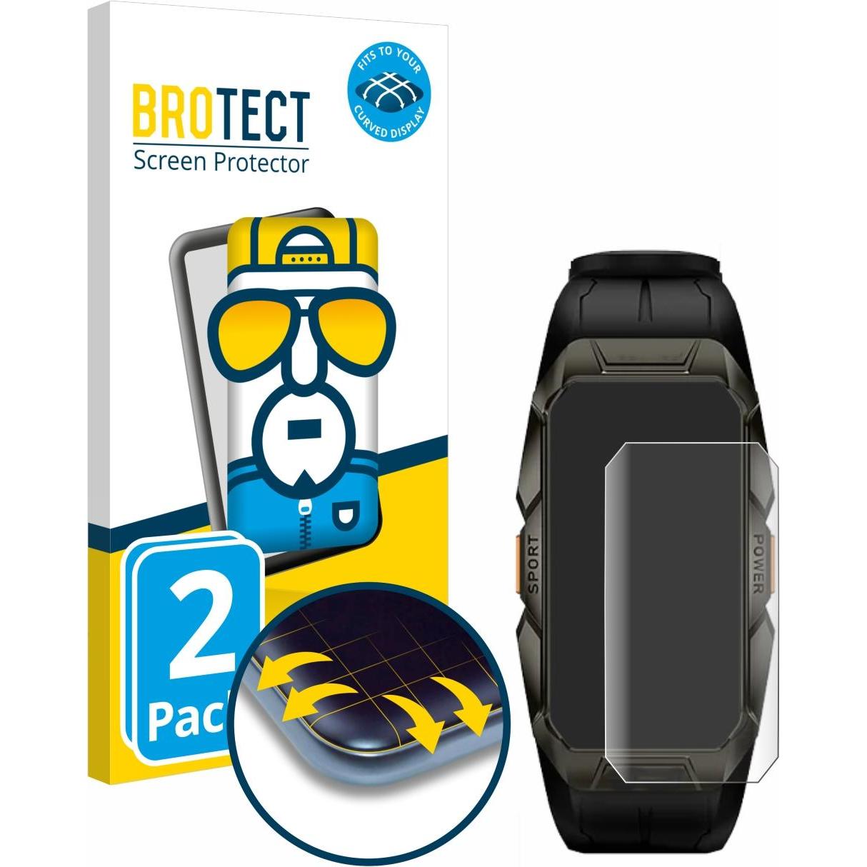 BROTECT Full-Cover Displayschutz, Smartwatch Schutzfolie, Transparent