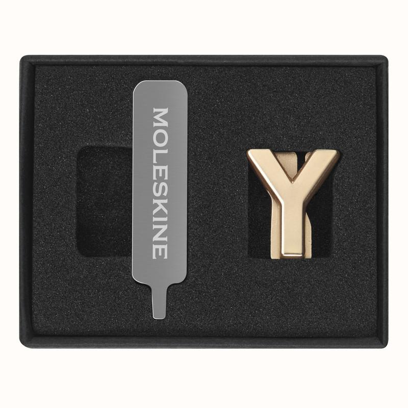 Moleskine, Heft + Block, Pin Buchstabe Y Gold
