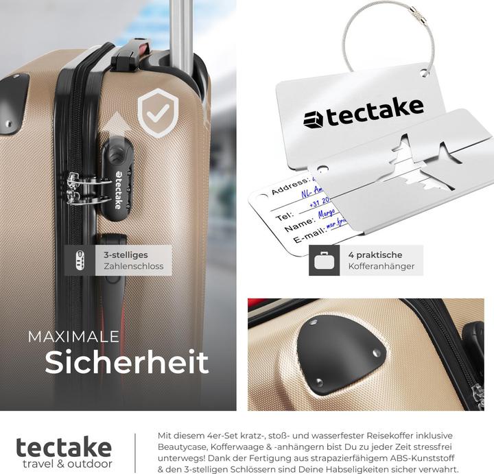 Actual product image tectake Cleo 4-piece with luggage scale (95 l)