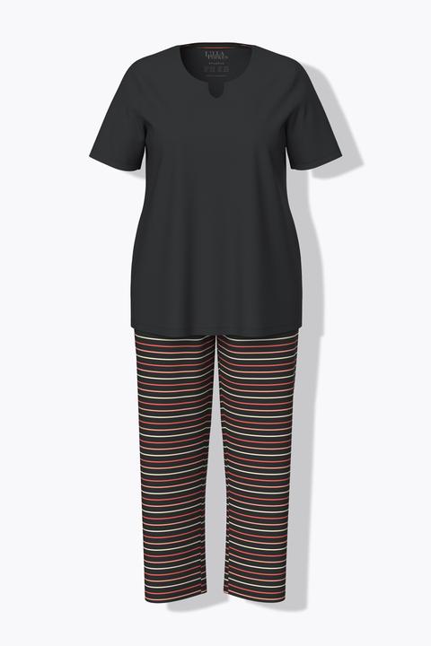 Produktbild Ulla Popken Pyjama, Ringel, Tunika-Ausschnitt, Halbarm (46, 48)