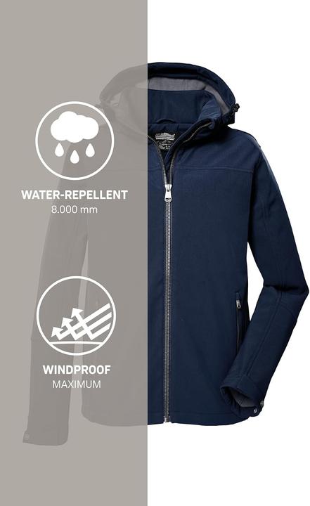 Image du produit Killtec Veste softshell homme avec doublure polaire, capuche amovible et réglable, imperméable et coupe-vent (S)