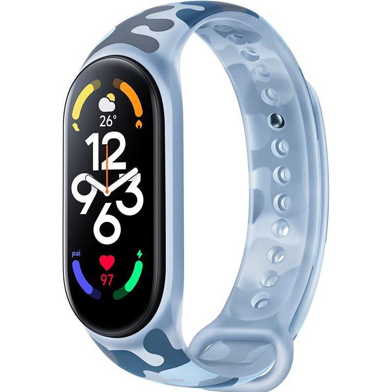Xiaomi Smart Band 7 Strap Khaki Blue (Thermoplastisches Polyurethan (TPU)), Uhrenarmband, Blau, Braun
