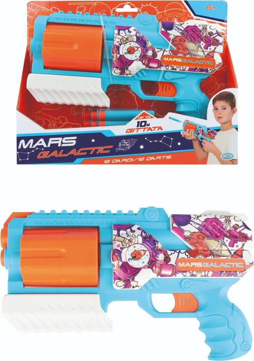 ODS Mars - Galactic Dart Gun with Rotating Drum 12 Darts Included 29x6x23 cm