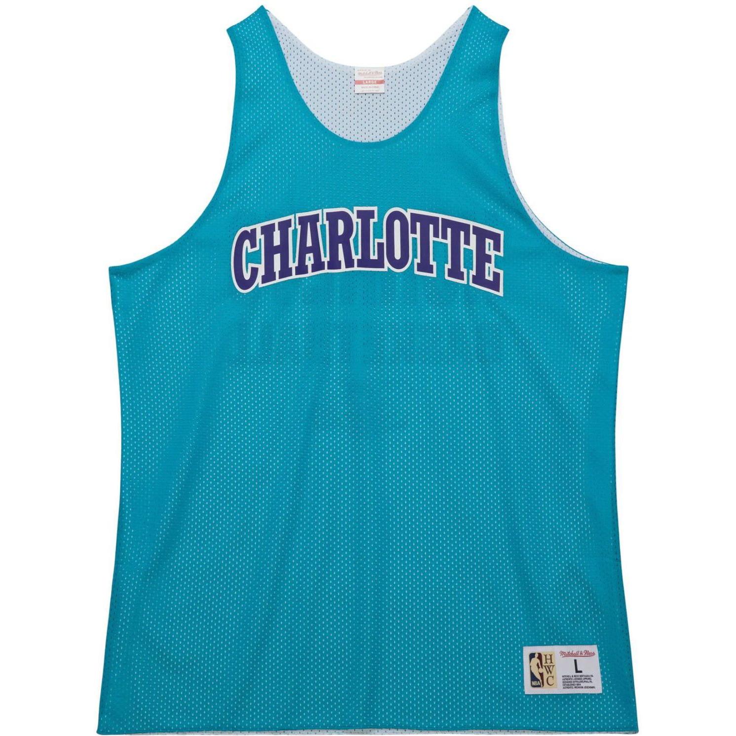 Mitchell & Ness, Herren, Sportshirt, M&N REVERSIBLE Tank Top Jersey Charlotte Hornets - L (L), Türkis, L
