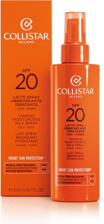 Produktbild Collistar CS Sun - Tanning Moisturizing Milk Spray SPF20 (Sonnencreme Gesicht, SPF 20, 200 ml)
