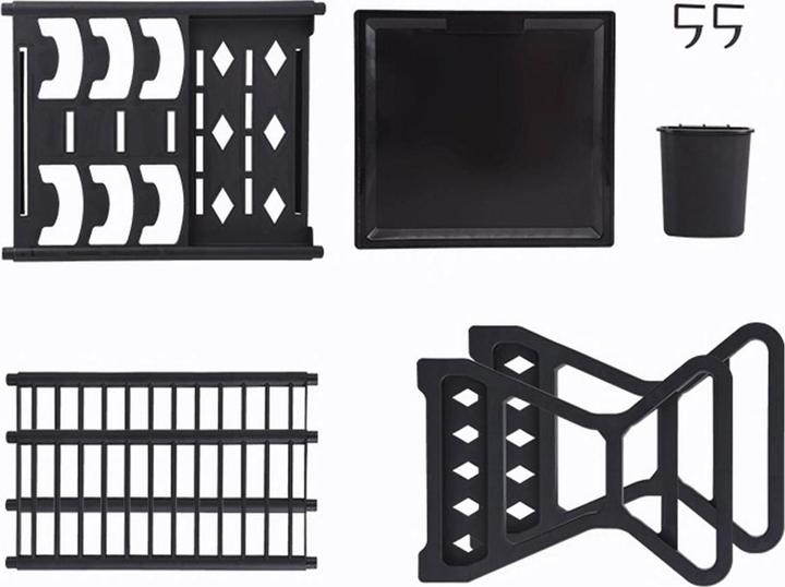 Produktbild König Design Geschirr Abtropfständer Mit Auffangschale Abtropfgestell Camping Küche 2 Etagen