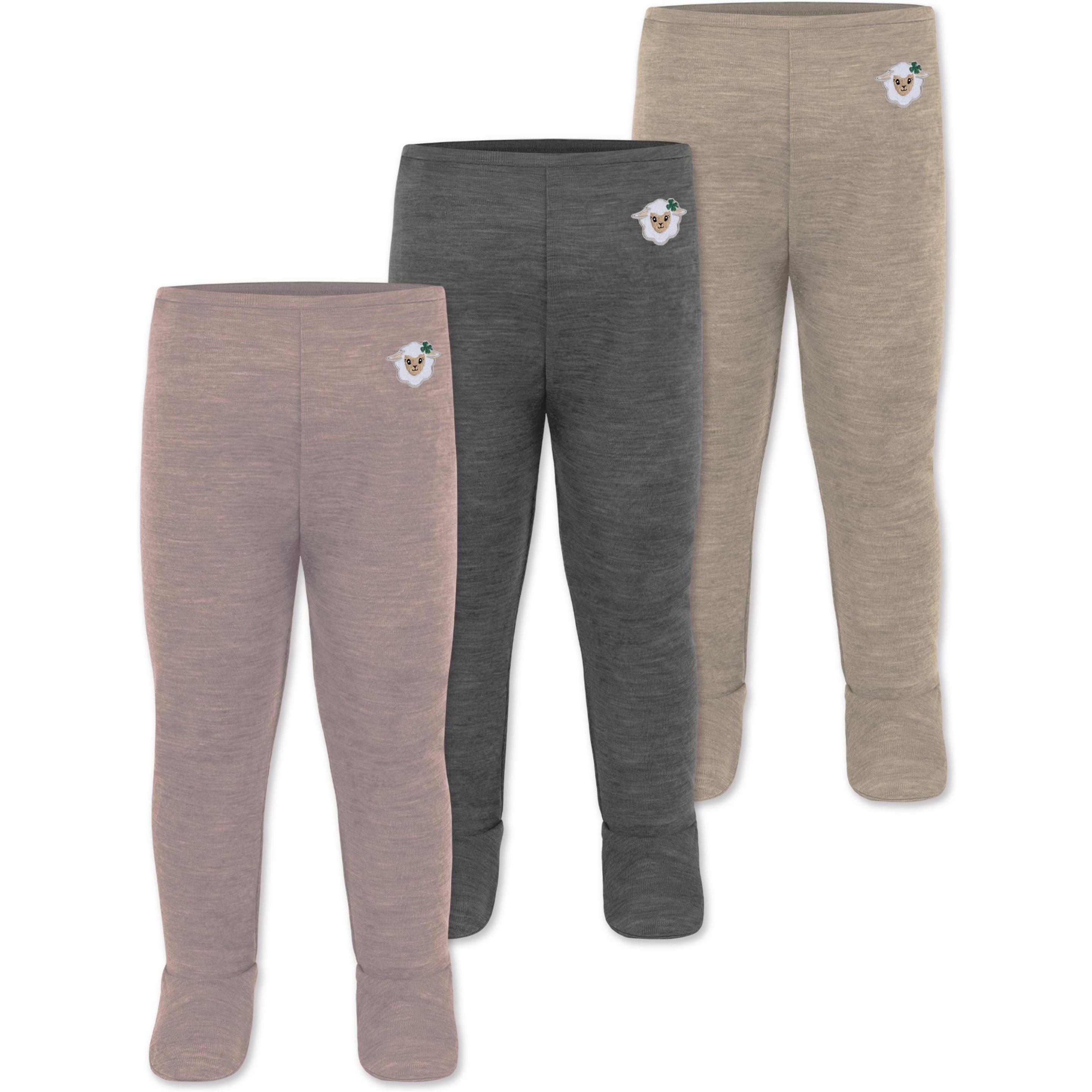 Normani, Herren, Funktionsunterhose, 3er Pack Baby Merino Unterhose mit Füssen - 9543 (86), Beige, 86