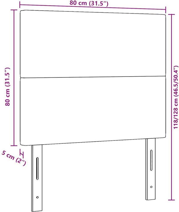 Produktbild vidaXL Gepolstertes Kopfteil (5 x 80 x 128 cm)
