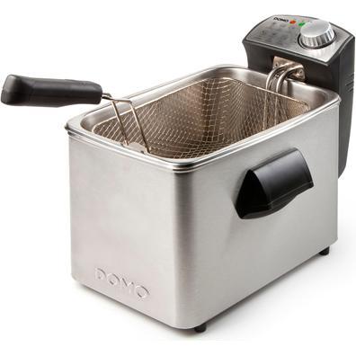 Domo DO458FR Fritteuse, schwarz, Edelstahl, Fritteuse, Schwarz