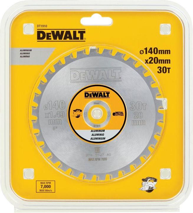 Productafbeelding DeWalt Hardmetalen cirkelzaagblad, Ø 140mm