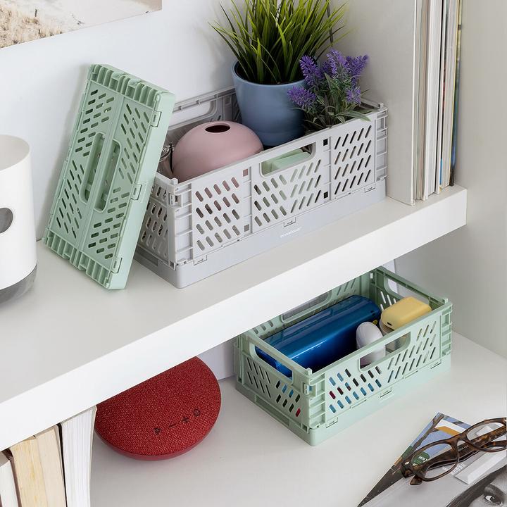 Image du produit InnovaGoods 3x boîtes de rangement empilables et pliables (30 x 20 x 12 cm, 20 x 15 x 9 cm)