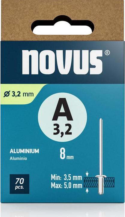 Immagine prodotto Novus Blindniete A3 x L: 8 mm Alu