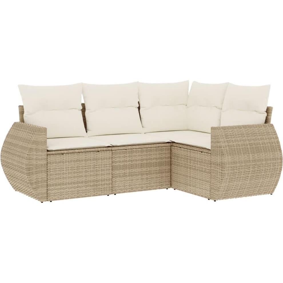 VidaXL, Gartenlounge, Gartenmöbel Sofa Garnitur Gartengarnitur Garten Sitzgruppe 4-tlg. Beige