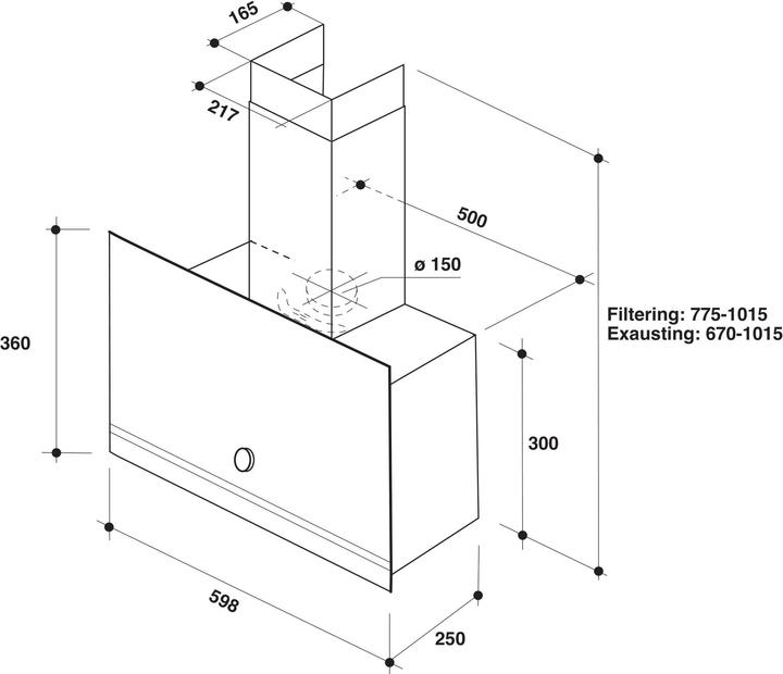 Produktbild Whirlpool WHVA 62F LM K (Wandhaube)