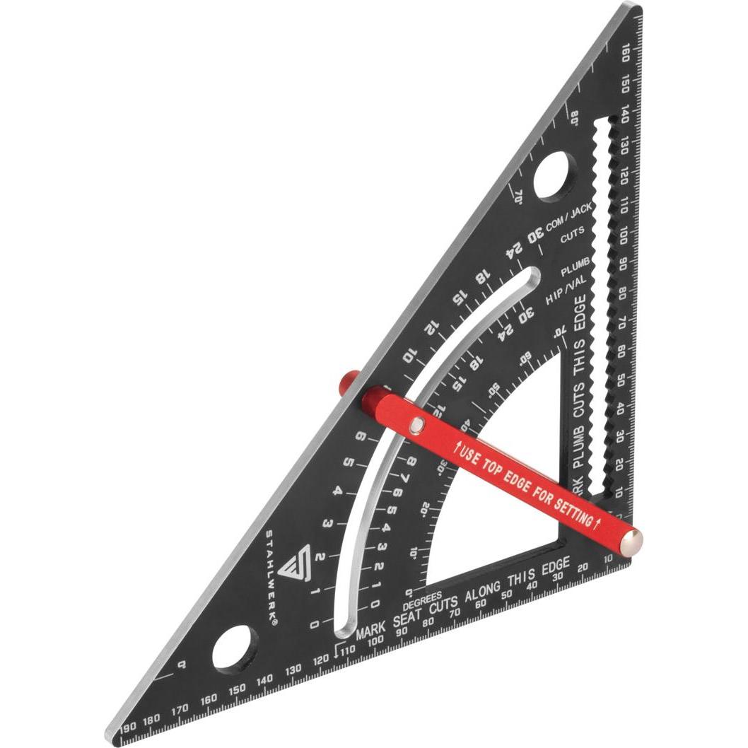 Stahlwerk, Winkelmesser, Winkeldreieck mit Anschlag metrischer Aluminium-Winkelmesser