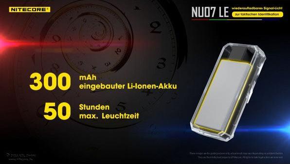 Actual product image Nitecore NU07 LE - Signal light (6.20 cm, 15 lm)