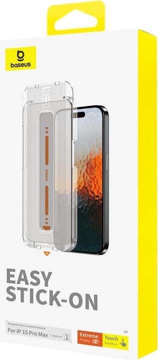 Produktbild Baseus iPhone 15 Pro Max Saphire Series Displayschutz Panzerglas mit Sichtschutz (1 Stk., Apple iPhone 15 Pro Max)