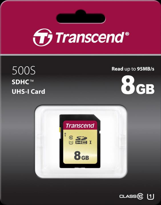 Produktbild Transcend SDHC 500S 8GB Class 10 UHS-I U1 (8 GB, SDHC, U1, UHS-I)