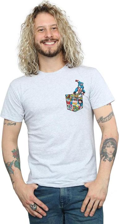 Immagine prodotto Captain America Faux Pocket Maglietta Uomo (3XL)