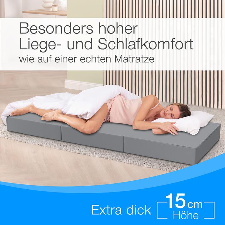 Actual product image Bestschlaf Klappmatratze, 3-teilige Faltmatratze, Reisebett, Gästematratze (90 x 200 cm, Foam core)