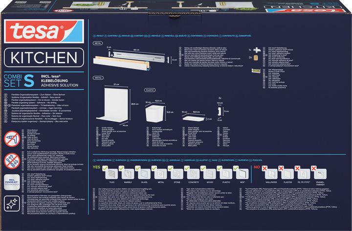 Image du produit tesa Organiseur de cuisine Combi-Set S à coller, montage sans perçage
