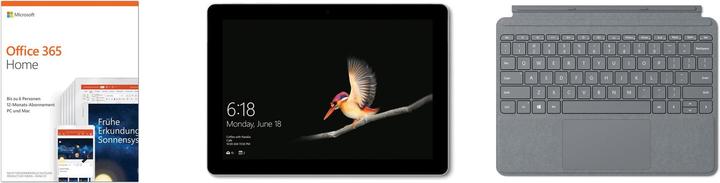 Produktbild Microsoft Surface Go inkl. grauem Type Cover und Office 365 Home