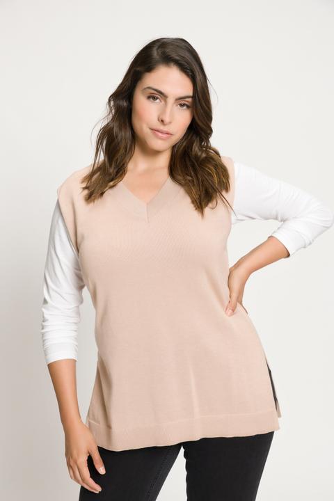 Actual product image Ulla Popken Essential V-Neck Sweater Vest (56)