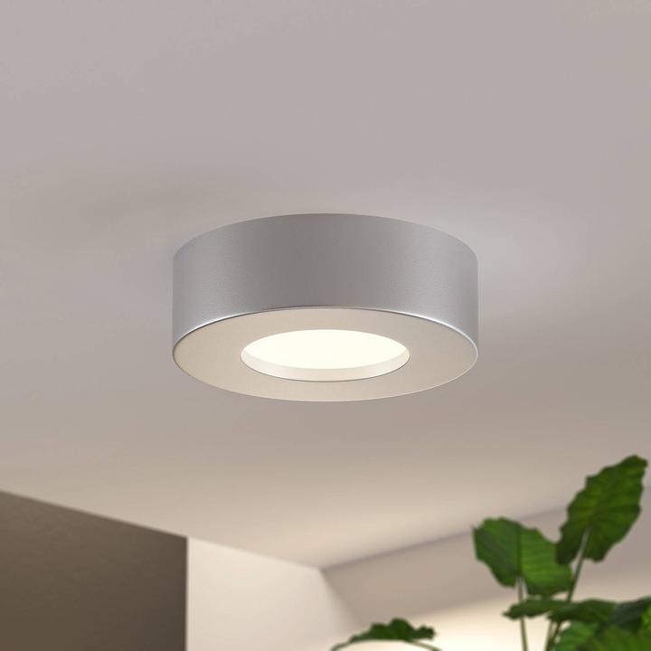 Image du produit Prios Edwina LED plafonnier, argent, 12,2 cm (360 lm)