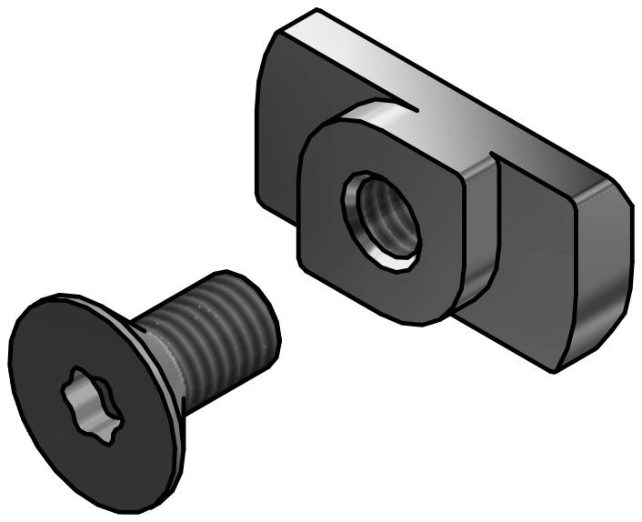 Längle Glas-System Hammer head nut LÄNGLE AL-OFFICE-H-XL (M5)