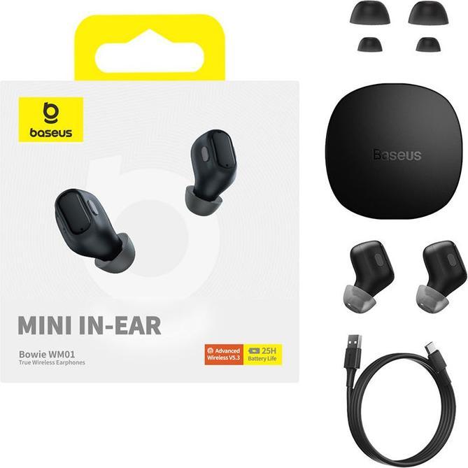 Produktbild Baseus Earphones TWS Bowie WM01 (black) (5 h, Kabellos)