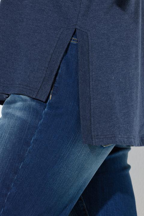 Produktbild Ulla Popken Sweatshirt, lange Seitenschlitze, V-Ausschnitt, Langarm (54, 56)