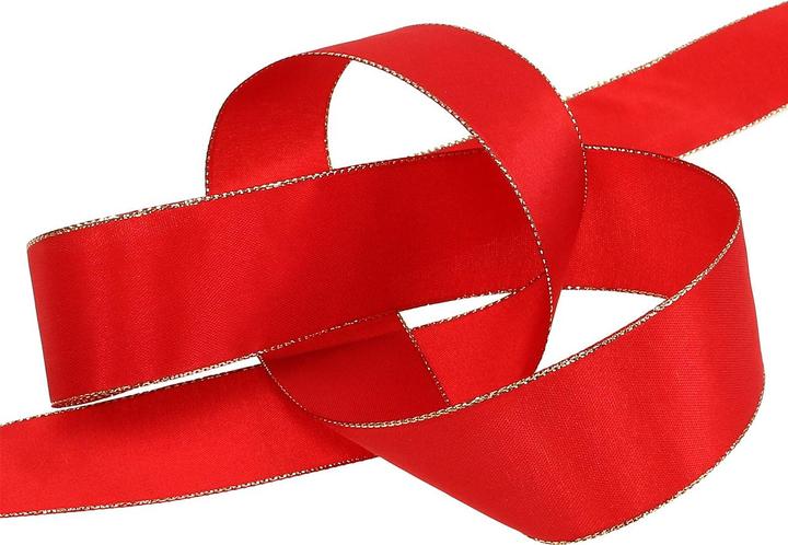 Produktbild Viana Dekoratives es Satinband mit schimmernder Goldkante für festliche Anlässe