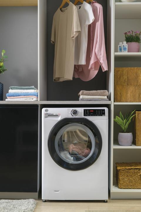 Actual product image Hoover H-WASH 350 Slim 7kg Washing Machine, Class A-10%, 1300 rpm, White, H3WPS4376TAMB6-S (7 kg, Left)