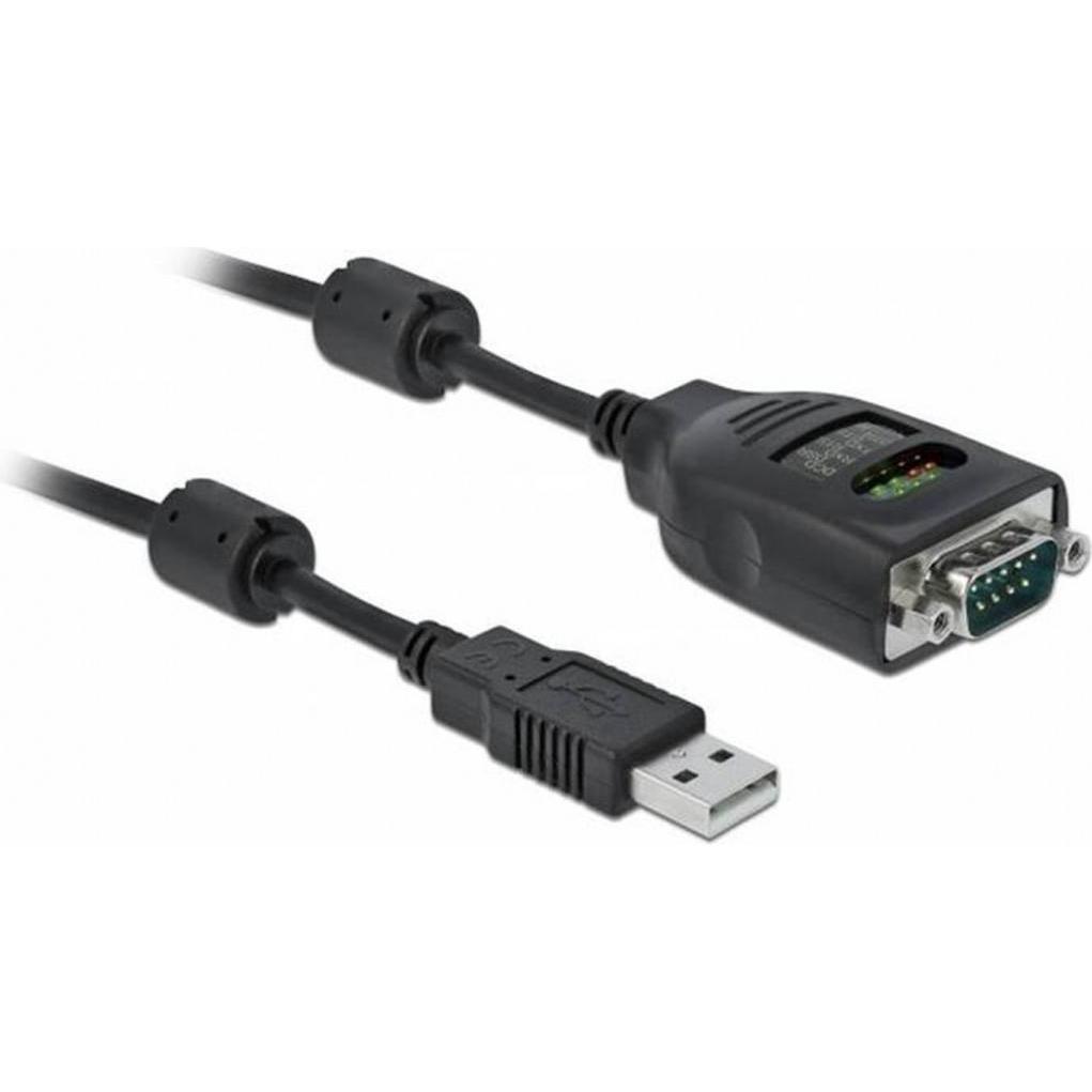 Delock USB Typ-A zu Seriell DB9 Adapter mit 9 LED RS-232 Tester (2 m), Schnittstellenkabel