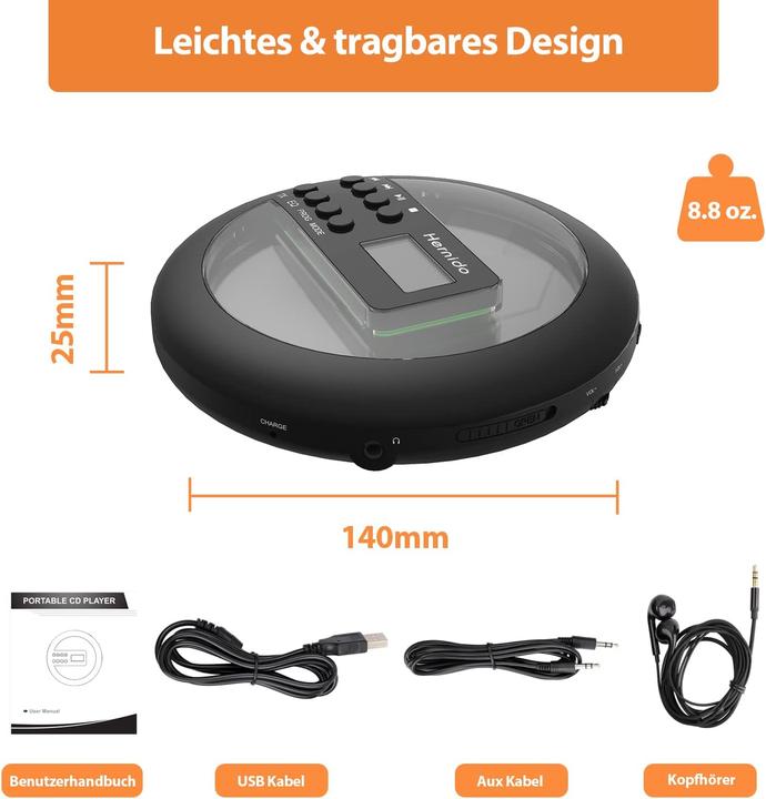 Immagine prodotto Hernido Lettore CD portatile per auto