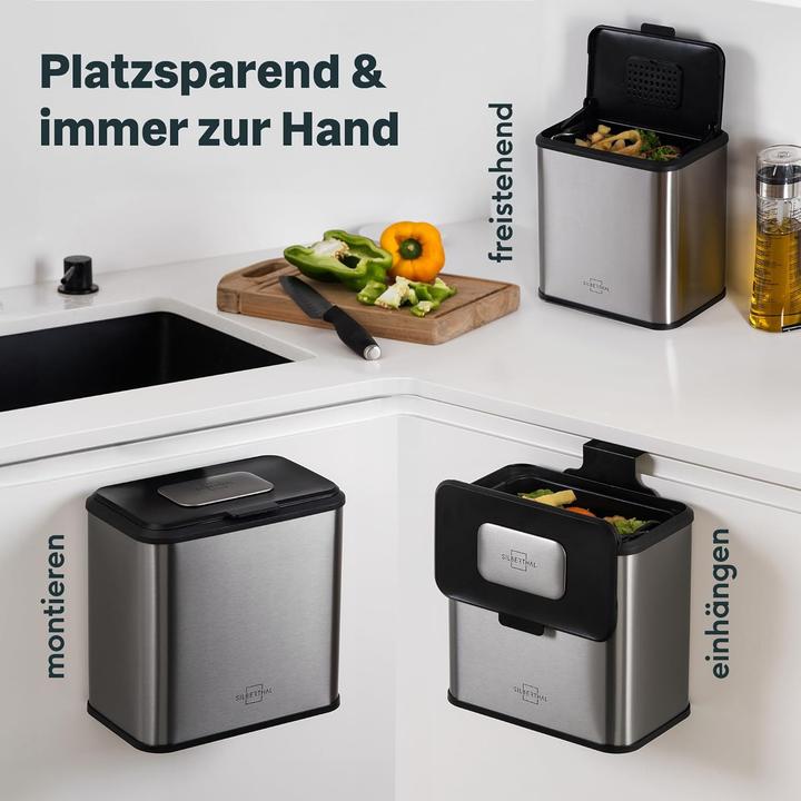 Produktbild Silberthal Biomülleimer mit Aktivkohlefilter (4 l)