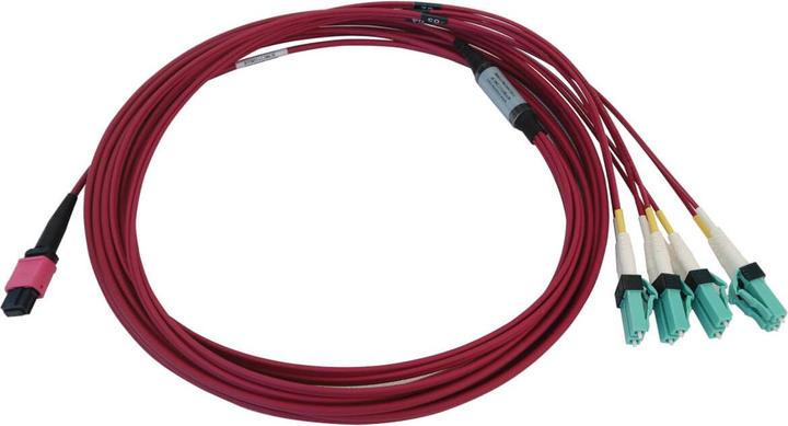 Actual product image Eaton 40/100G Multimode 50/125 OM4 Fibre Optic Cable 12F MTP/MPO-PC to 4x Duplex LC/PC F/M (5 m)