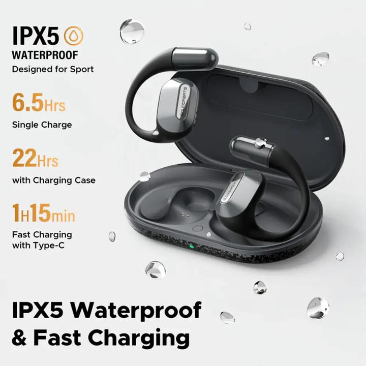 Actual product image Soundpeats HearFit wireless headphones (black) (ANC, 22 h, Wireless)