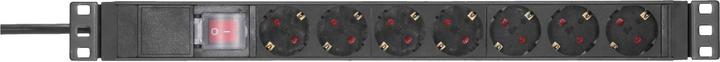 Produktbild Adam Hall 87471 X7 - 2 m - Indoor - Type EF (CEE 7/7) - Abgewinkelt - 1,5 mm² - Aluminium (7 x, CEE 7/7, 2 m)
