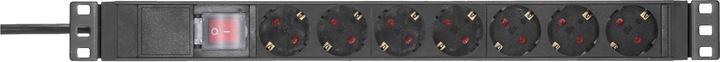 Produktbild Adam Hall 87471 X7 - 2 m - Indoor - Type EF (CEE 7/7) - Abgewinkelt - 1,5 mm² - Aluminium (7 x, CEE 7/7, 2 m)